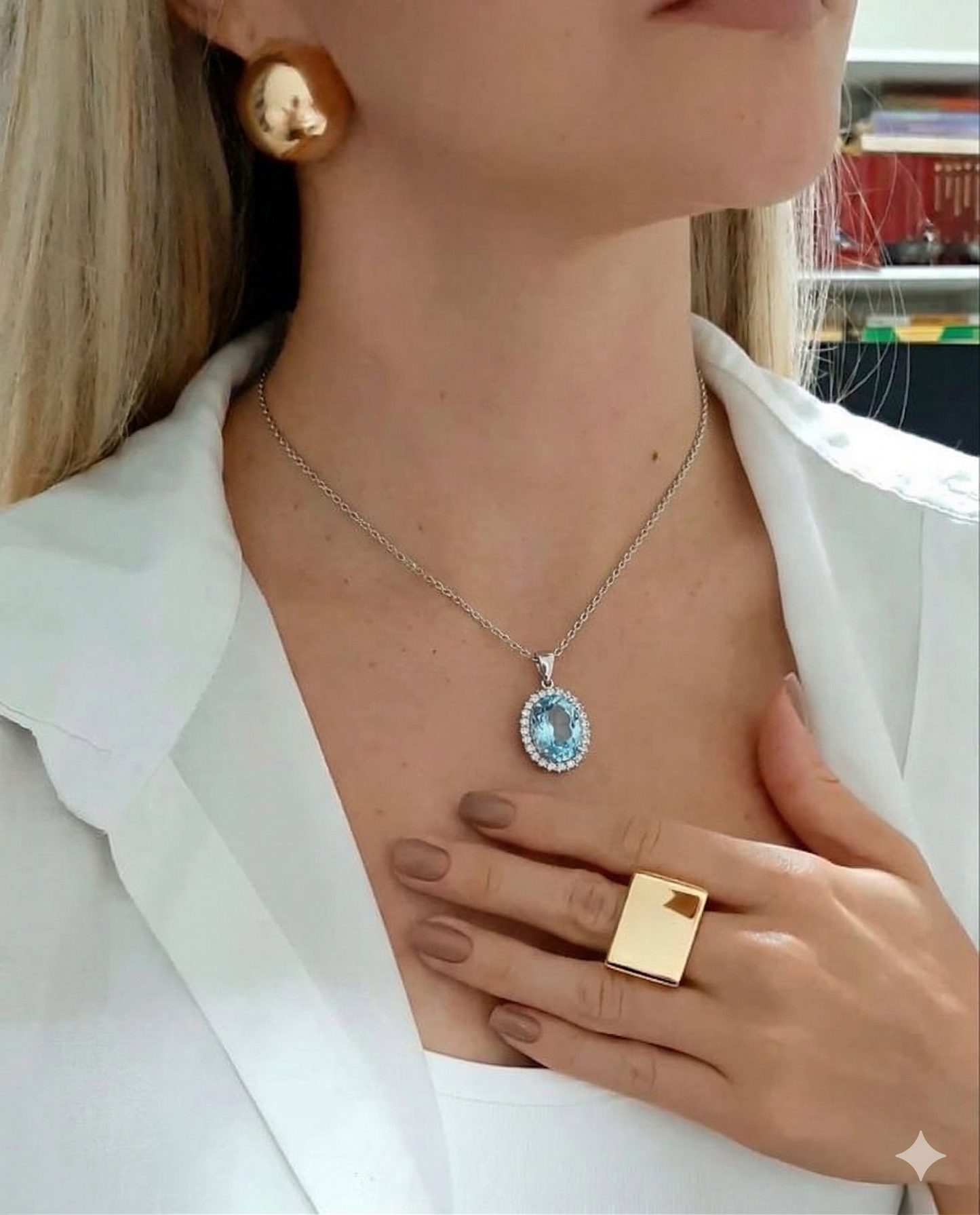 Swiss Blue Topaz Pendant