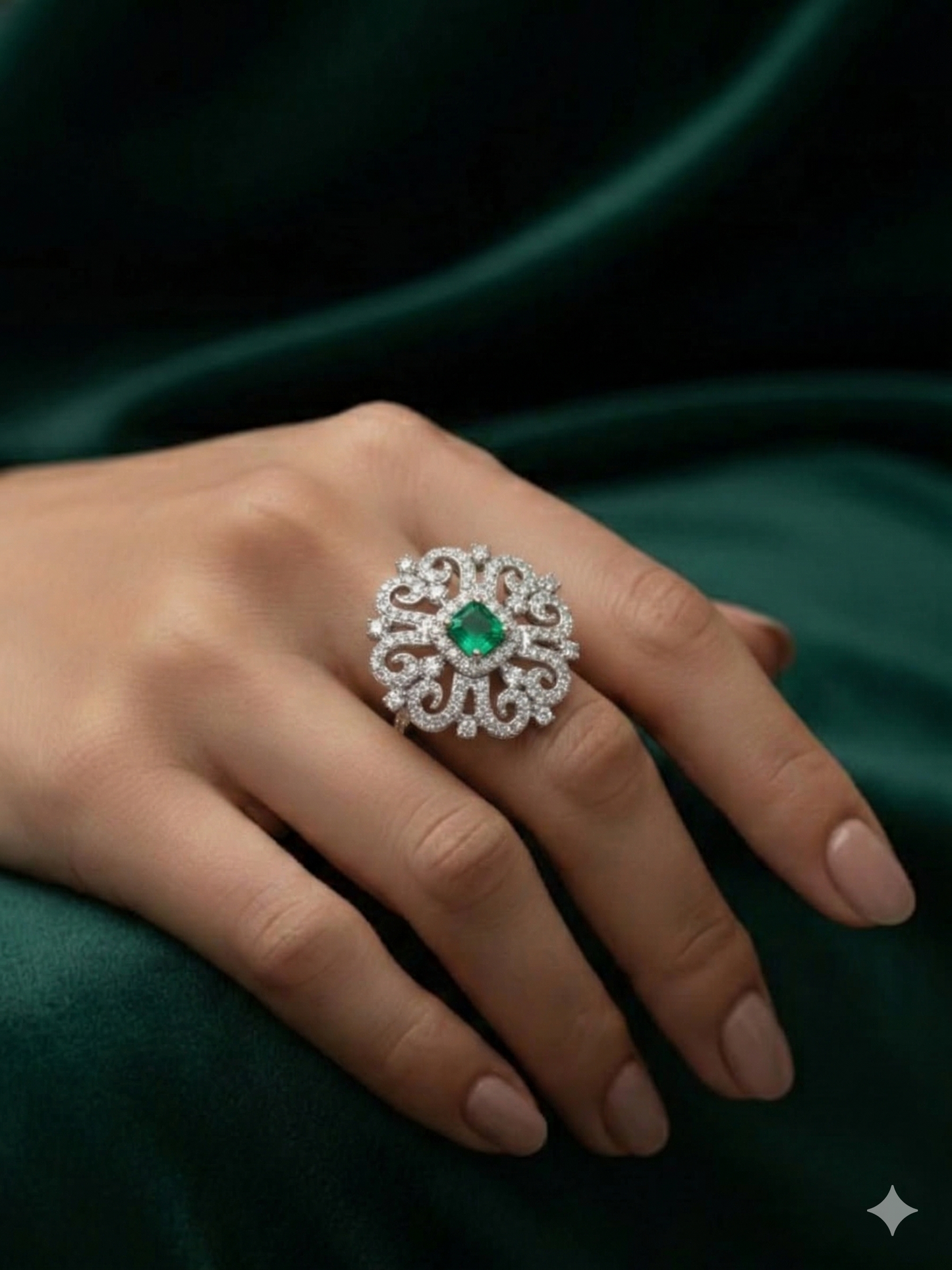 Charm Emerald Ring