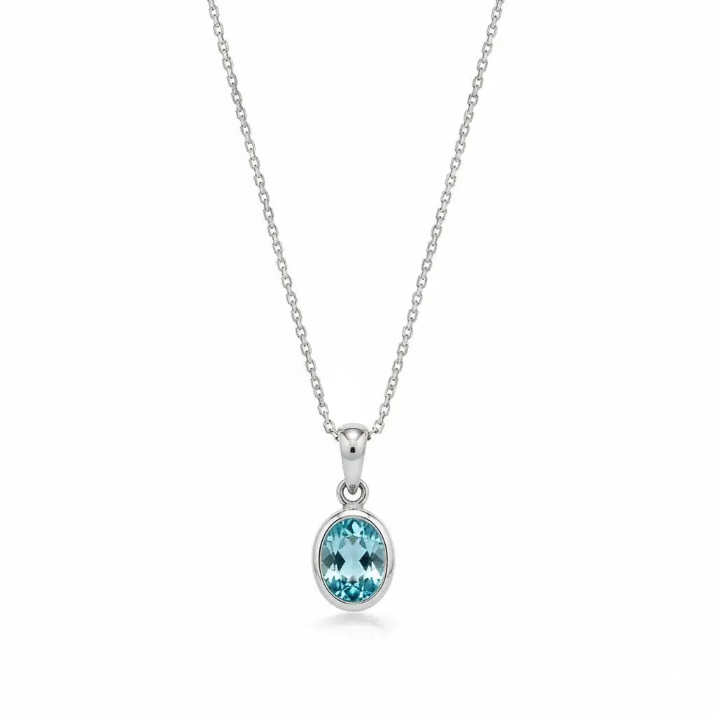 Radiant Blue Topaz Pendant.