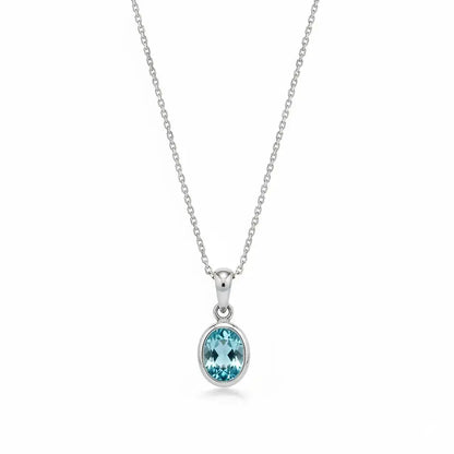 Radiant Blue Topaz Pendant.