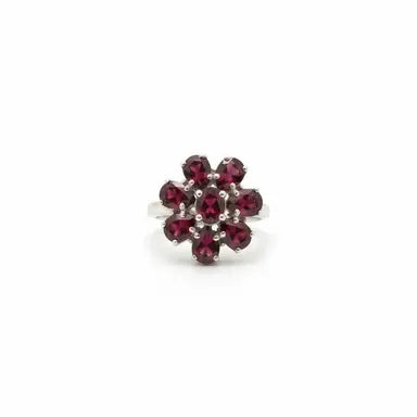 Garnet Blossom Ring