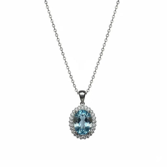 Swiss Blue Topaz Pendant